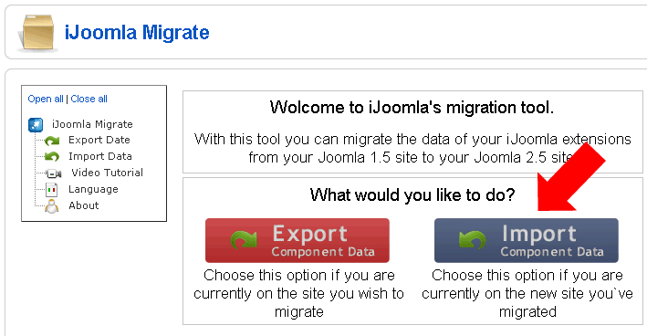 Click Import to import your Meta Tags into Joomla 2.5