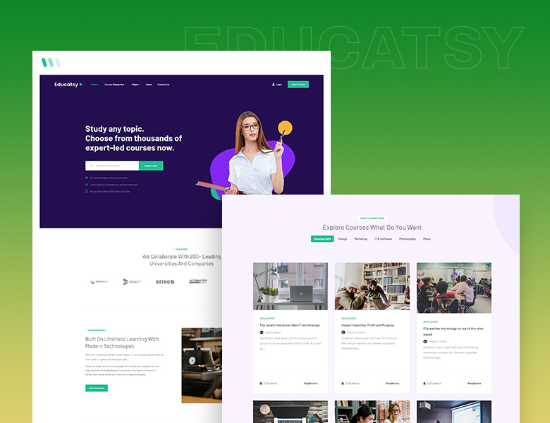 Joomla lms template ja educatsy