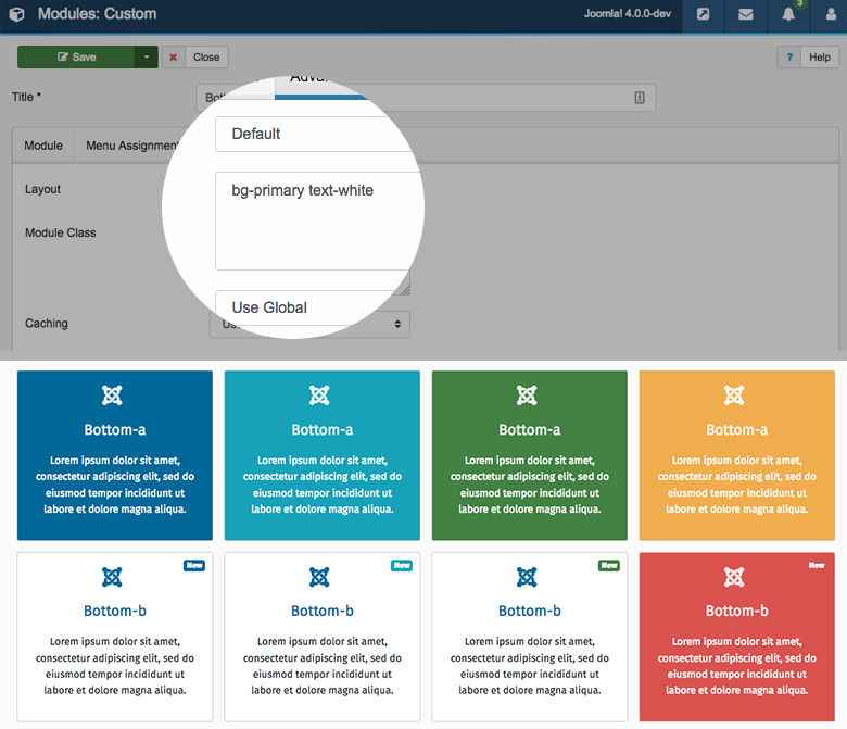 Joomla 4 module variations