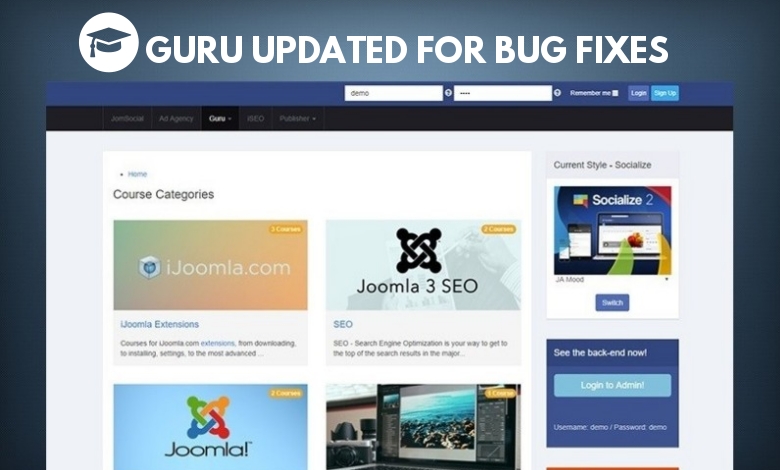 Joomla LMS Extension Guru updated